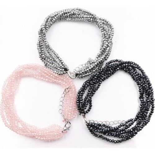 2019 Fashion Charming Women Bracelet Crystal Beads Multilayer Glass Seed Beaded Bracelets Bangle Wrist Chain Gift Jewelry A747
