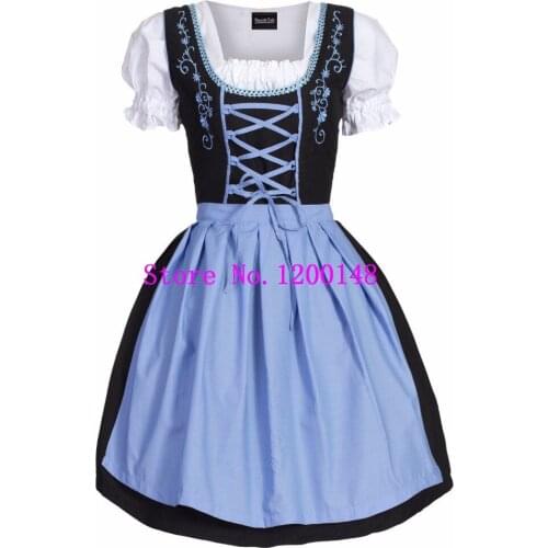 Plus Size 4XL Apron Blouse Gown Costume Oktoberfest Germany Beer Carnaval Festival October Dirndl Girl Women Fancy Dress