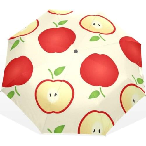 Full-automatic and Non-automatic Lovely Women Umbrella Foldable Fruit Apple Rain Umbrella For Children Parasol Paraguas