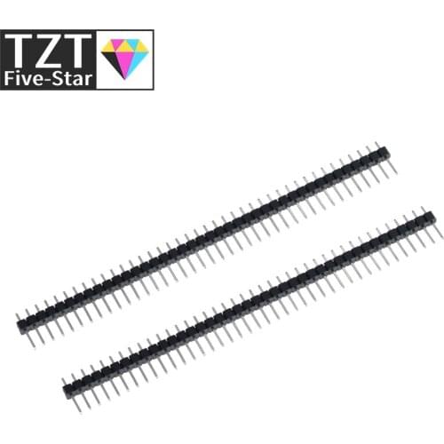 10pcs TZT 40 Pin 1x40 Single Row Male 2.54 Breakable Pin Header Connector Strip for Arduino Black