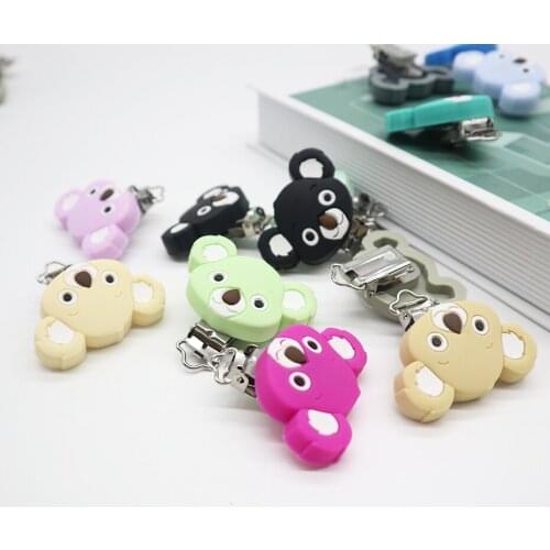 10pc Food Grade Silicone Pacifier Clips Koala Shape Cute Cartoon Dummy Holder DIY Pacifier Chain Accessories For Childens Goods