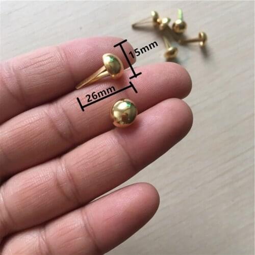 Gold Color Metal Brads Scrapbooking Craft Embellishment Card Making Decorative DIY Rivets Fastener Pin Nails,15*26mm,100Pcs