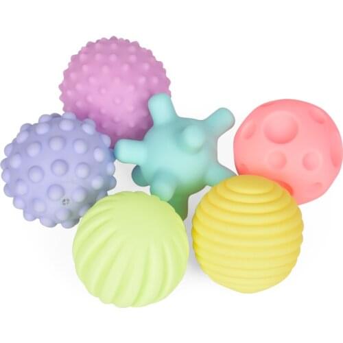 4/6pcs Textured Multi Ball Set Baby Soft Develop Tactile Senses Toy Baby Touch Hand Training Massage Ball Rattle Activity Toy
