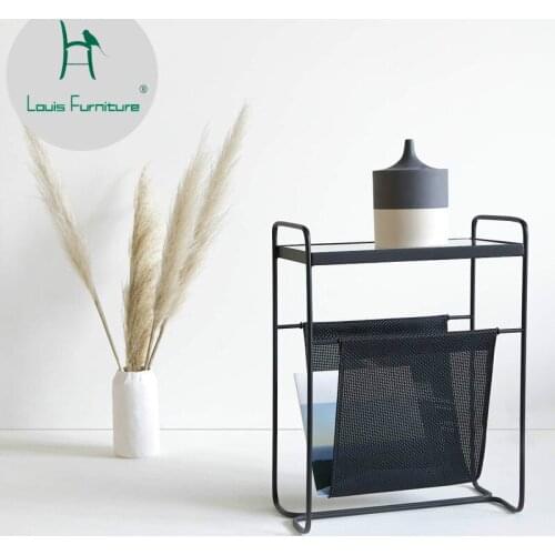 Louis Fashion Nordic Modern Minimalist Balcony Small Tea Sofa Table Side Bedside Mini Cabinet Iron