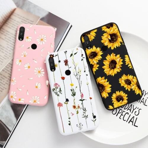 For Huawei Y6 2019 Case 6.09" Sunflower Butterfly Protective Bumper Shell Cases For HuaweiY6 Y 6 2019 Silicone Phone Coque Cover