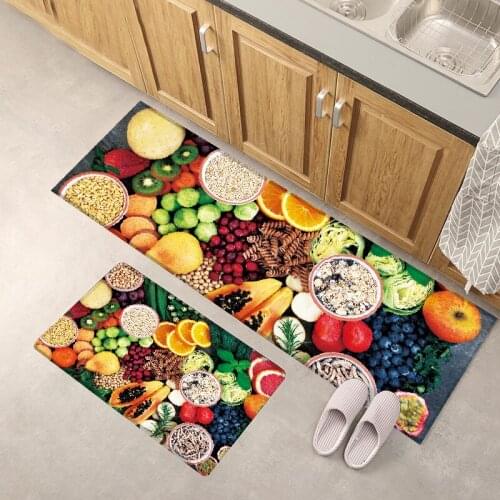 Home Floor Mat 3D Flannel Printed Kitchen Rug Door Mats Kitchen Carpets Anti-Slip Welcome Indoor Doormat Carpet for Living Room