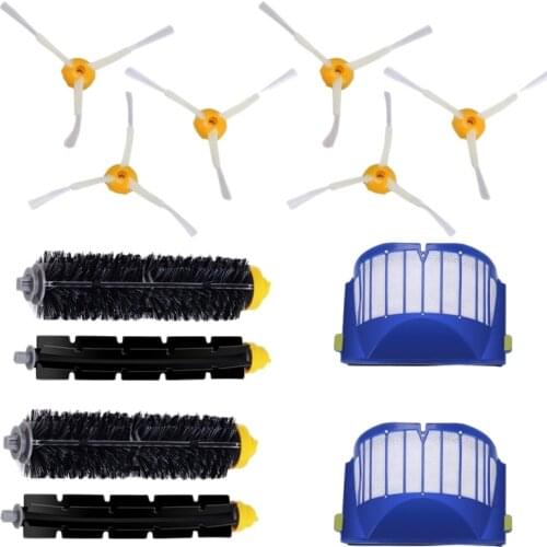 AD-2 Blue Aerovac Filter+2 Set Main Brush Kit+6 Side Brush For Irobot Roomba 600 Series 620 630 650 660 Accessory Replacment