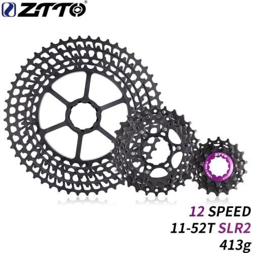 ZTTO MTB 12Speed 11-52T SLR2 Cassette black Wide Ratio Ultralight CNC 12v Freewheel Mountain Bike Bicycle Parts for HG Hub Body