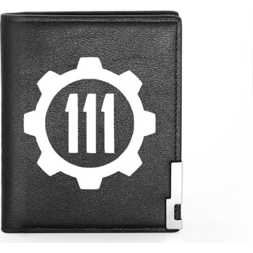 Classic Fallout 4 Vault 111 Leather Men Wallet Classic Credit Card Holder Short Purse