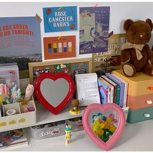 TY449 Web Celebrity Cosmetic Mirror Decorative Mirror Girl Heart Student Dormitory Mirror Portable Home Small Mirror