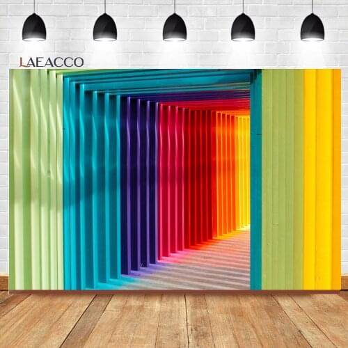Laeacco Vintage 3D Effect Wall Colorful Graffiti Photocall Background Baby Child Poster Customized Portrait Photography Backdrop