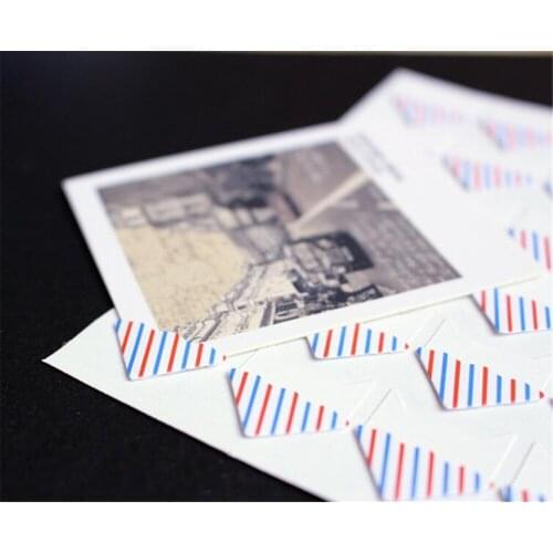 Hot 1000pcs/lot 24 stickers/sheet DIY Retro plaid stripes photo Corner Paper Stickers for Photo Album fitting Handwork Frame