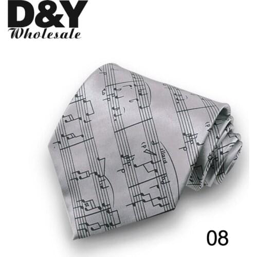 Mens Ties Necktie Fashion 10cm wide Music Note Sound Spectrum Mix Polyester Woven Classic Party Wedding ties for men Cravat Gift