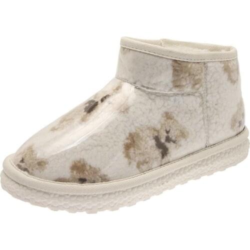 New Snow 2021 Winter Boots Plus Velvet Warm Cotton Shoes Bear Non-slip Bread Shoes Flat Ankle Boots Womens Shoes