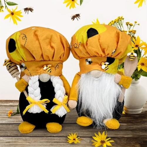 Bee Gnomes Plush toys Scandinavian Tomte Nisse Dwarf plush toys kawaii stuffed animals toys for boys and girls
