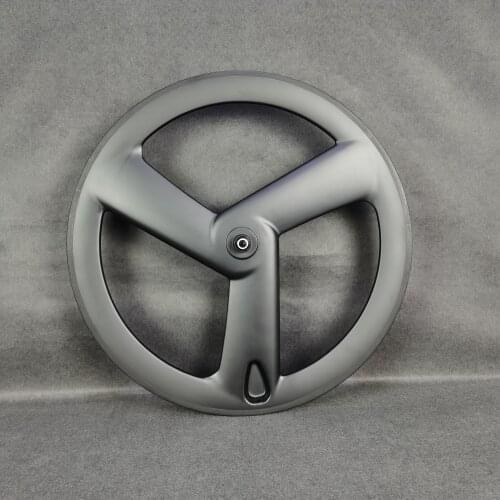 700C Full carbon 3 Spokes 20mm width 50mm depth Clincher/Tubular Wheelset tri-spoke carbon wheels for Track/ Road Bike UD matte