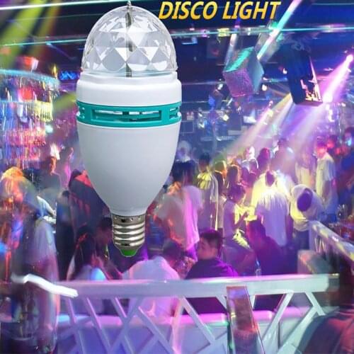 RGB LED Bulb E27 Stage Lighting Effect Lamp LED Color Crystal Magic Ball Lights Colorful Auto Rotating Projector for Disco Party
