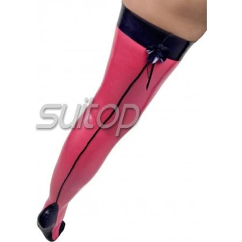 Sexy latex Womens Clothing latex long sexy stocking with lacework