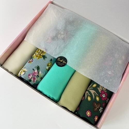 Muslim Printed Chiffon Hijab Scarf Headscarf for Women Flower Islam Foulard Shawls and Wraps Hijab Femme Gift Box Turbante