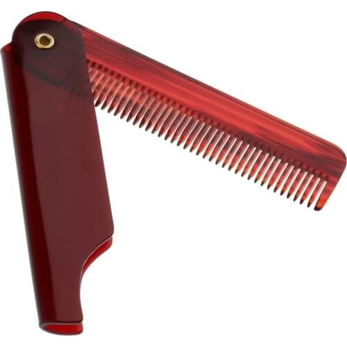 Folding Hair Beard Mustache Grooming Comb Pocket Size Plastic Hairbrush