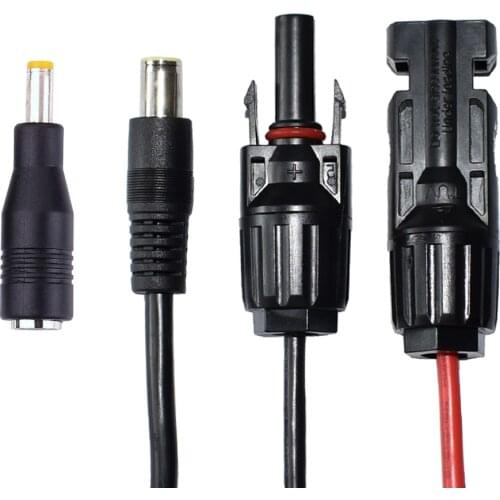 Solar Panel to 8mm Adapter Cable DC Connector with DC 5.5x2.5mm Converter for Portable Backup Power Station