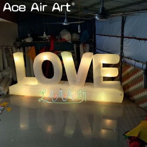 Color changing led lighting inflatable love letters inflatable word ballons for event/wedding/Valentines Day decoration