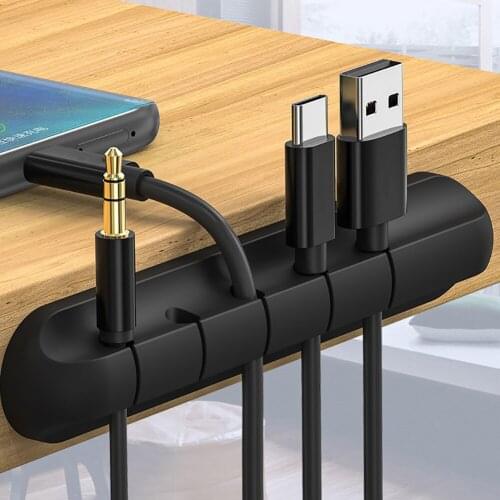 USB Cable Holder Protector Desktop Cable Organizer Office Cable Management Holder Clip for Phone Earphone Mouse Keyboard Cable