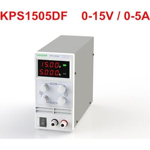Wanptek High quality KPS1505DF 15V5A 110V-230V 0.1V/0.001A EU LED Digital Adjustable Switch DC Power Supply display 4 digits