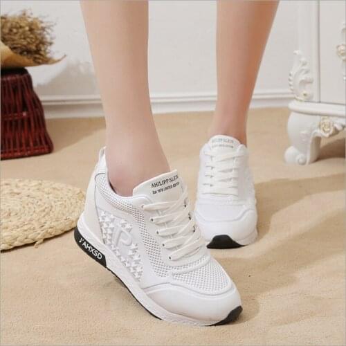 2020 New Womens Sneakers Spring High Quality Mesh Breathable Increased womens shoes Casual Shoes