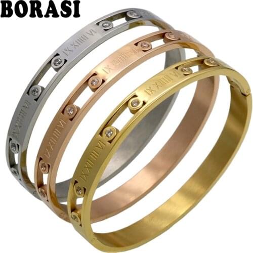 New Brand Roman Letters Bracelets & Bangles For Women Girl Austrian Crystal Gold Color Fashion Jewelry Bracelet Gifts Pulseira