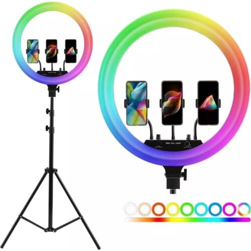14inch 18Inch Photo Studio lighting LED RGB Ring Light Photography Dimmable Large Lamp With 200cm Tripod for Video,Makeup