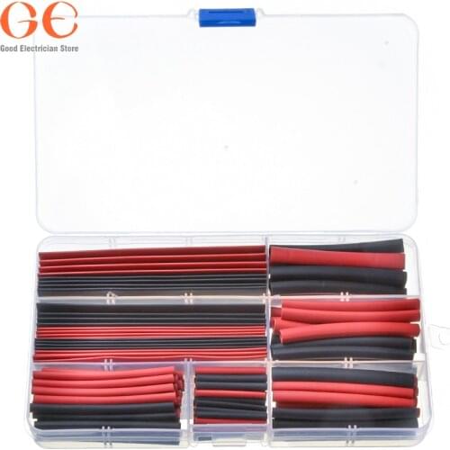 150pcs heat-shrinkable tube, boxed and bagged, black and red two-color heat-shrinkable tube