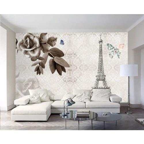 Customize 3D wallpaper mural European nostalgic tower paiting for living room bedroom mural wall papers home decor