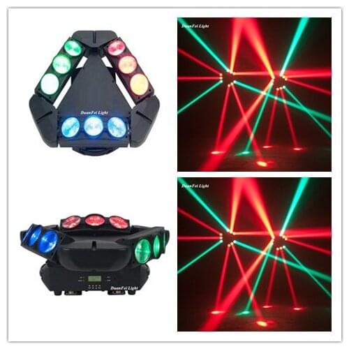 4PCS/Lot Super Stage Lyre 9x12W Moving Head Beam Tri-Spider Light LED Rgbw