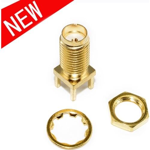 5pcs SMA SMA-KE 16.5mm Female Jack Solder Nut Edge PCB Clip Straight Mount Gold Plated RF Connector Receptacle Solder