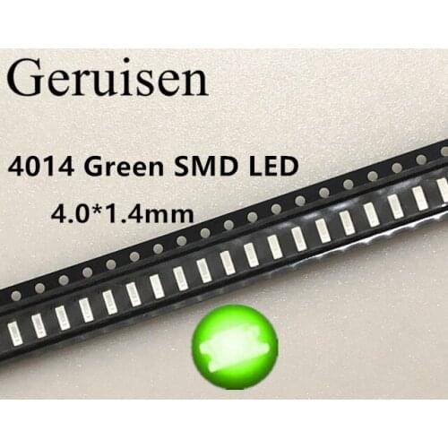 500PCS/4014 GREEN LED SMD 22-24lm 3.0-3.2V car lamp light beads RoHs Free shipping