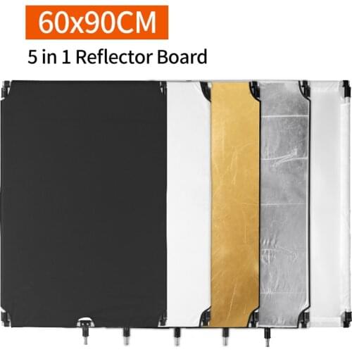 60x90cm Aluminum AlloySun Scrim Frame Large 5in1 Black Silver Gold White Diffuser Reflector for Professional Photography Studio