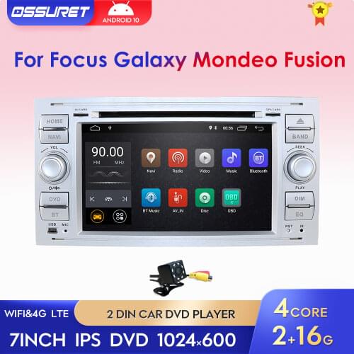 2Din Android Car Multimedia Radio Stereo Player GPS Fit Ford Focus C-Max Connect Fiesta Kuga Transit S-Max Galaxy Fusion Mondeo