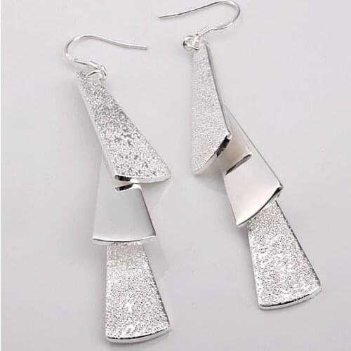 Free Shipping N925 Silver color Earrings,Six claw zircon earrings,N925 Silver color Earrings wholesale jewelry E15