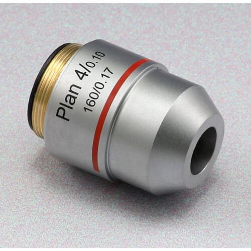Biological Microscope 4x PLAN Objective Lens Universal RMS Standard Thread 160/0.17