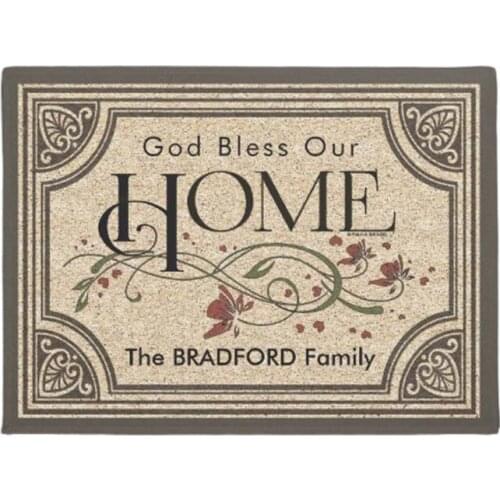 God Bless Our Home: Personalized Doormat Floor Door Mat Machine Washable Non Slip Mats Bathroom Carpet