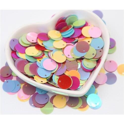 Large Round Sequins 10mm Flat Round Loose Sequins with Side Hole Diy Jewelry Sewing Wedding Craft Garment Accessories 10g