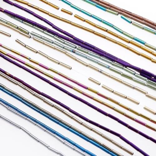 Black gallstone cylindrical loose beads Vacuum plated hematite loose beads DIY jewelry making bracelet necklace accessories 9x3m