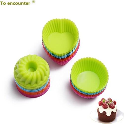 To encounter 36 Pieces 3D Muffin Cupcake Mold 3 Shapes Silicone Cake Cup Baking Tools Cake Decorating Tools For Bakeware