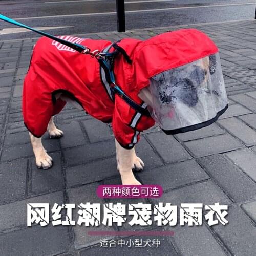 Pet Dog Raincoat Waterproof Detachable Rain Jacket Dogs Water Resistant Clothes for Dogs Fashion Patterns Pet Coat for Rainy Day