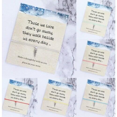 Those We Love Bracelet Angel Wings Adjustable Charms Bracelets Angle Wings String Feather Charm Friendship Bracelet