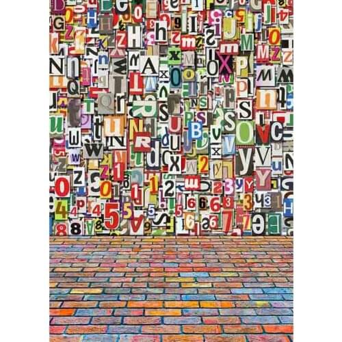 LIFE MAGIC BOX Background Christmas Letters Wall Brick Floor Photography Backdrop