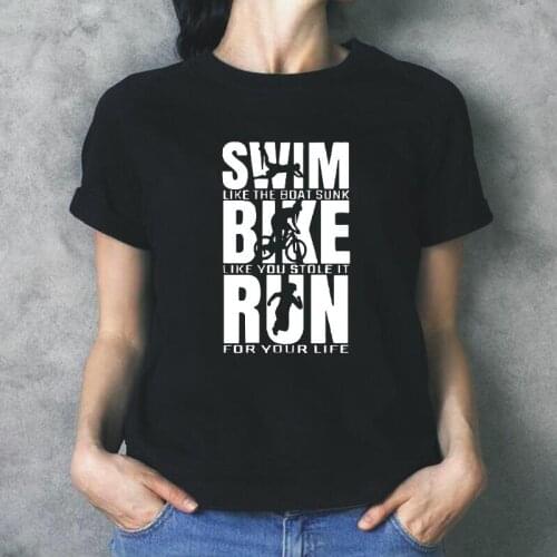 Summer Short Sleeve Casual Tee Shirt Femme Triathlon Triathlete Runninger Swimmings Bikings T Shirt Women Tops Harajuku Tshirt