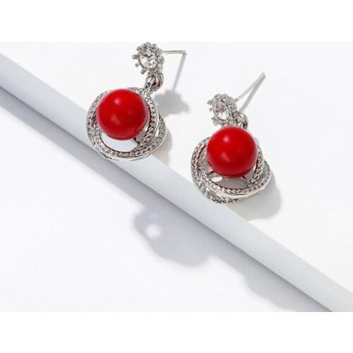 Geometric Round Bead Earring Elegant Imitation Pearl Earrings For Women Wedding Earrings Jewelry Gifts