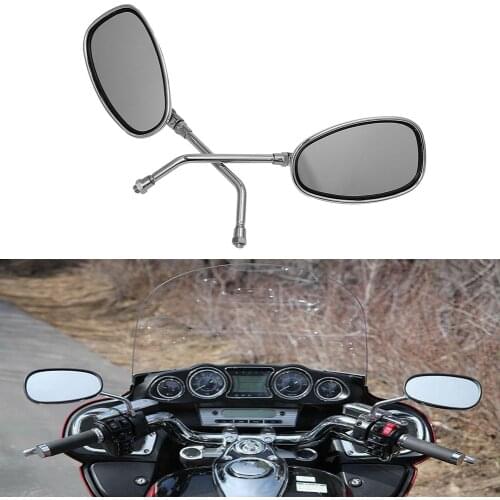 Chrome 10mm Motorcycle Rear View Side Mirrors Fit For Suzuki M109R C109 Kawasaki Vulcan VN Honda Shadow VT400/700 Cafe Racer